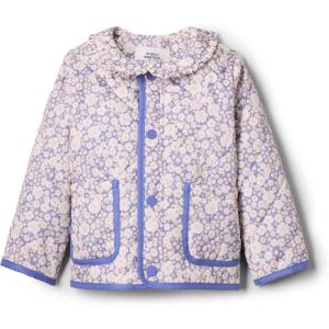 imageAmazon Essentials x Sofia Grainge Toddlers and Baby Girls Midweight Field Jacket with RuffleBlue Ivory Delicate Floral