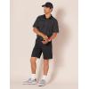 imageAmazon Essentials Mens Golf Polo Shirt Quick Dry Short SleeveBlack White Pinstripe