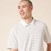 imageAmazon Essentials Mens Golf Polo Shirt Quick Dry Short SleeveBlack White Thin Stripe
