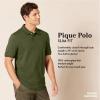 imageAmazon Essentials Mens Polo Shirts Short Sleeve SlimFit Cotton PiqueBlack Blue Rugby Stripe