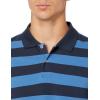 imageAmazon Essentials Mens Polo Shirts Short Sleeve SlimFit Cotton PiqueBlack Blue Rugby Stripe