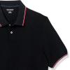 imageAmazon Essentials Mens Polo Shirts Short Sleeve SlimFit Cotton PiqueBlack Thin Stripe