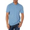 imageAmazon Essentials Mens Polo Shirts Short Sleeve SlimFit Cotton PiqueBlue Palm Tree Print