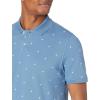 imageAmazon Essentials Mens Polo Shirts Short Sleeve SlimFit Cotton PiqueBlue Palm Tree Print