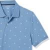imageAmazon Essentials Mens Polo Shirts Short Sleeve SlimFit Cotton PiqueBlue Palm Tree Print