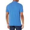 imageAmazon Essentials Mens Polo Shirts Short Sleeve SlimFit Cotton PiqueBlue Thin Stripe