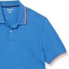 imageAmazon Essentials Mens Polo Shirts Short Sleeve SlimFit Cotton PiqueBlue Thin Stripe