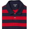 imageAmazon Essentials Mens Polo Shirts Short Sleeve SlimFit Cotton PiqueNavy Red Rugby Stripe