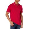 imageAmazon Essentials Mens Polo Shirts Short Sleeve SlimFit Cotton PiqueRed Thin Stripe