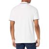 imageAmazon Essentials Mens Polo Shirts Short Sleeve SlimFit Cotton PiqueWhite Thin Stripe