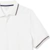 imageAmazon Essentials Mens Polo Shirts Short Sleeve SlimFit Cotton PiqueWhite Thin Stripe