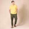 imageAmazon Essentials Mens Polo Shirts Short Sleeve SlimFit Cotton PiqueYellow Thin Stripe