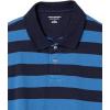 imageAmazon Essentials Mens RegularFit Cotton Pique Polo Shirt Available in Big ampamp TallBlack Blue Stripe