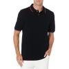 imageAmazon Essentials Mens RegularFit Cotton Pique Polo Shirt Available in Big ampamp TallBlack Red White Thin Stripe