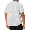 imageAmazon Essentials Mens RegularFit ShortSleeve ButtonDown Vacation ShirtBlue Pink Vertical Stripe