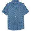 imageAmazon Essentials Mens RegularFit ShortSleeve ButtonDown Vacation ShirtIndigo Palm Leaf Print