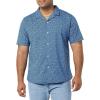 imageAmazon Essentials Mens RegularFit ShortSleeve ButtonDown Vacation ShirtIndigo Palm Leaf Print