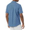 imageAmazon Essentials Mens RegularFit ShortSleeve ButtonDown Vacation ShirtIndigo Palm Leaf Print