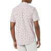 imageAmazon Essentials Mens RegularFit ShortSleeve ButtonDown Vacation ShirtLavender Palm Leaf Print