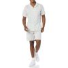 imageAmazon Essentials Mens RegularFit ShortSleeve ButtonDown Vacation ShirtLight Blue Bird Print