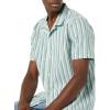imageAmazon Essentials Mens RegularFit ShortSleeve ButtonDown Vacation ShirtLight Blue Stripe