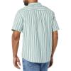 imageAmazon Essentials Mens RegularFit ShortSleeve ButtonDown Vacation ShirtLight Blue Stripe