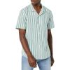imageAmazon Essentials Mens RegularFit ShortSleeve ButtonDown Vacation ShirtLight Blue Stripe