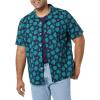 imageAmazon Essentials Mens RegularFit ShortSleeve ButtonDown Vacation ShirtNavy Palm Leaf