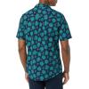 imageAmazon Essentials Mens RegularFit ShortSleeve ButtonDown Vacation ShirtNavy Palm Leaf