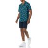 imageAmazon Essentials Mens RegularFit ShortSleeve ButtonDown Vacation ShirtNavy Palm Leaf