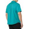 imageAmazon Essentials Mens RegularFit ShortSleeve ButtonDown Vacation ShirtTeal Blue