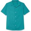 imageAmazon Essentials Mens RegularFit ShortSleeve ButtonDown Vacation ShirtTeal Blue