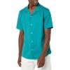 imageAmazon Essentials Mens RegularFit ShortSleeve ButtonDown Vacation ShirtTeal Blue