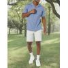 imageAmazon Essentials Mens RegularFit ShortSleeve ButtonDown Vacation ShirtWashed Blue