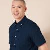 imageAmazon Essentials Oxford Shirts for Men  RegularFit ShortSleeveNavy