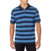 imageAmazon Essentials Mens Polo Shirts Short Sleeve SlimFit Cotton PiqueBlack Blue Rugby Stripe