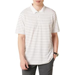 imageAmazon Essentials Mens Golf Polo Shirt Quick Dry Short SleeveBlack White Thin Stripe