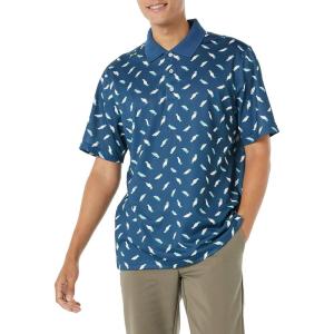imageAmazon Essentials Mens Golf Polo Shirt Quick Dry Short SleeveTeal Blue Birds Print