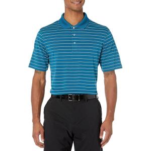 imageAmazon Essentials Mens Golf Polo Shirt Quick Dry Short SleeveTeal Blue White Stripe