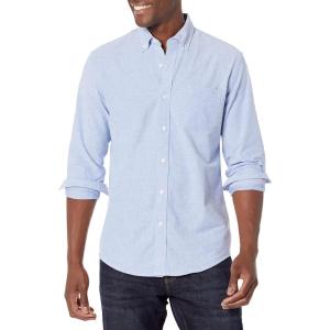 imageAmazon Essentials Mens Long Sleeve Shirts Casual  RegularFit Pocket OxfordBlue