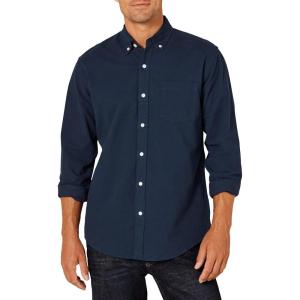 imageAmazon Essentials Mens Long Sleeve Shirts Casual  RegularFit Pocket OxfordNavy