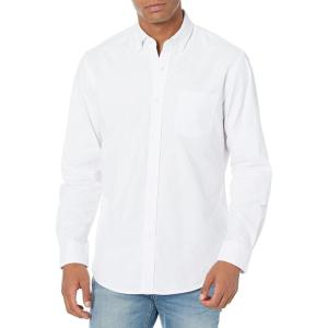 imageAmazon Essentials Mens Long Sleeve Shirts Casual  RegularFit Pocket OxfordWhite