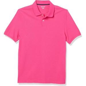 imageAmazon Essentials Mens Polo Shirts Short Sleeve SlimFit Cotton PiqueHot Pink