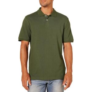 imageAmazon Essentials Mens Polo Shirts Short Sleeve SlimFit Cotton PiqueOlive