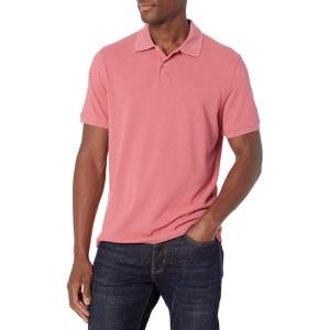 imageAmazon Essentials Mens Polo Shirts Short Sleeve SlimFit Cotton PiqueWashed Red