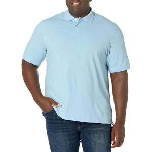 imageAmazon Essentials Mens RegularFit Cotton Pique Polo Shirt Available in Big ampamp TallLight Blue