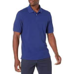 imageAmazon Essentials Mens RegularFit Cotton Pique Polo Shirt Available in Big ampamp TallNavy
