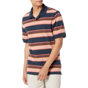 imageAmazon Essentials Mens RegularFit Cotton Pique Polo Shirt Available in Big ampamp TallNavy Stripe