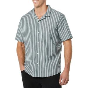 imageAmazon Essentials Mens RegularFit ShortSleeve ButtonDown Vacation ShirtBlue Stripe