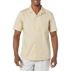 imageAmazon Essentials Mens RegularFit ShortSleeve ButtonDown Vacation ShirtKhaki Brown